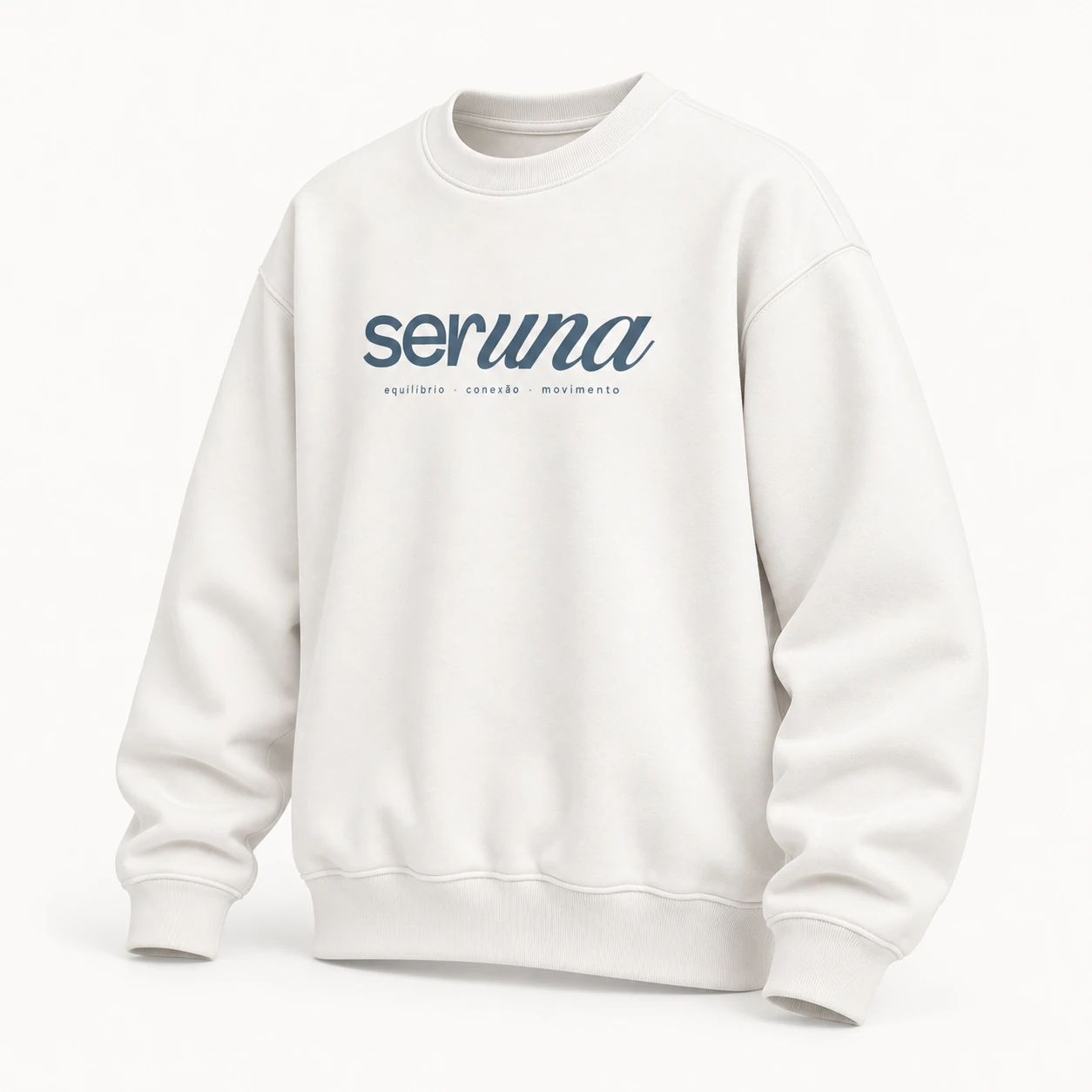 Moletom SERUNA na cor Branco suave, outro ângulo