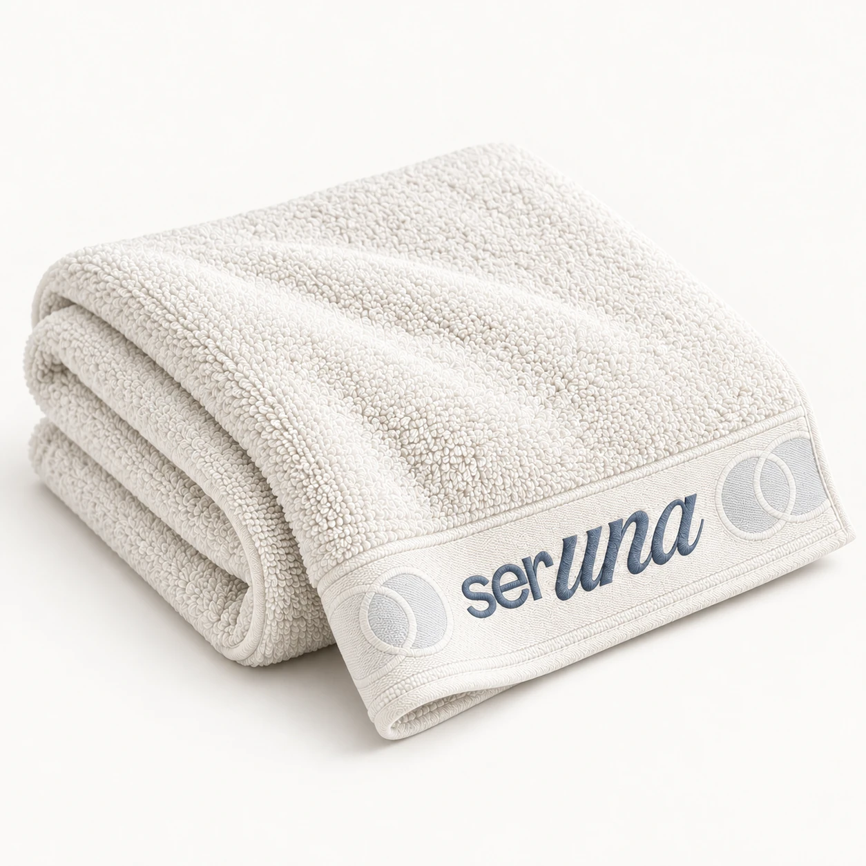 Toalha SERUNA na cor Branco suave, outro ângulo